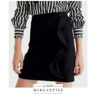 J. Crew Black Wool Mini High Waisted Skirt